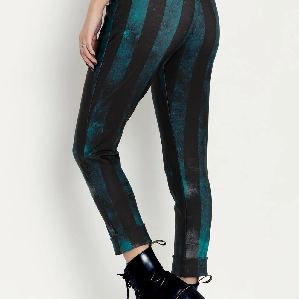 Decayed Stripes Blue Cuffed Pants - image 2